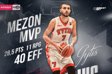 Įspūdingus rezultatus fiksavęs Gytis Radzevičius – savaitės Mezon NKL MVP