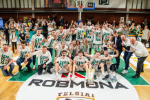 Žemaitē – čempionā: „Telšiai“ pirmąsyk iškovojo „7bet-NKL“ trofėjų